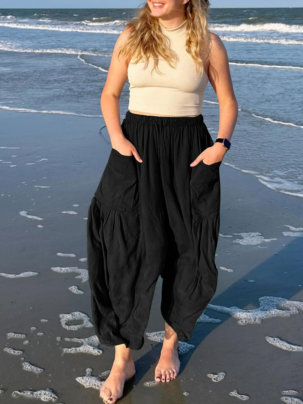 Women's  Loose Casual Cotton Linen Trousers  Pants