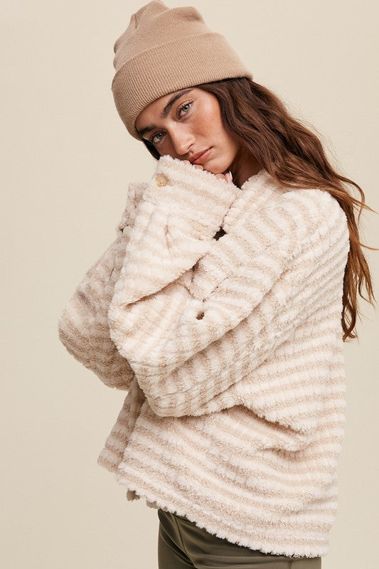 Getting Closer Shacket in Cream
