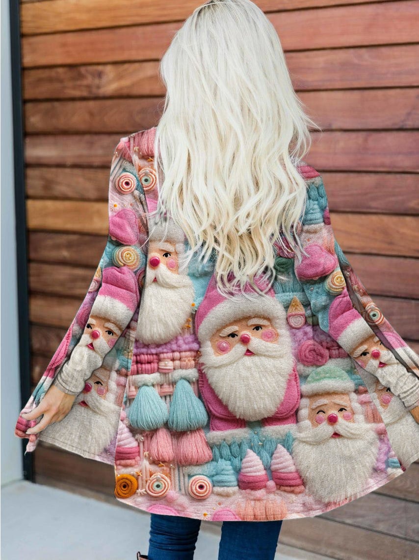 Women's Pink Santa Cardigan
