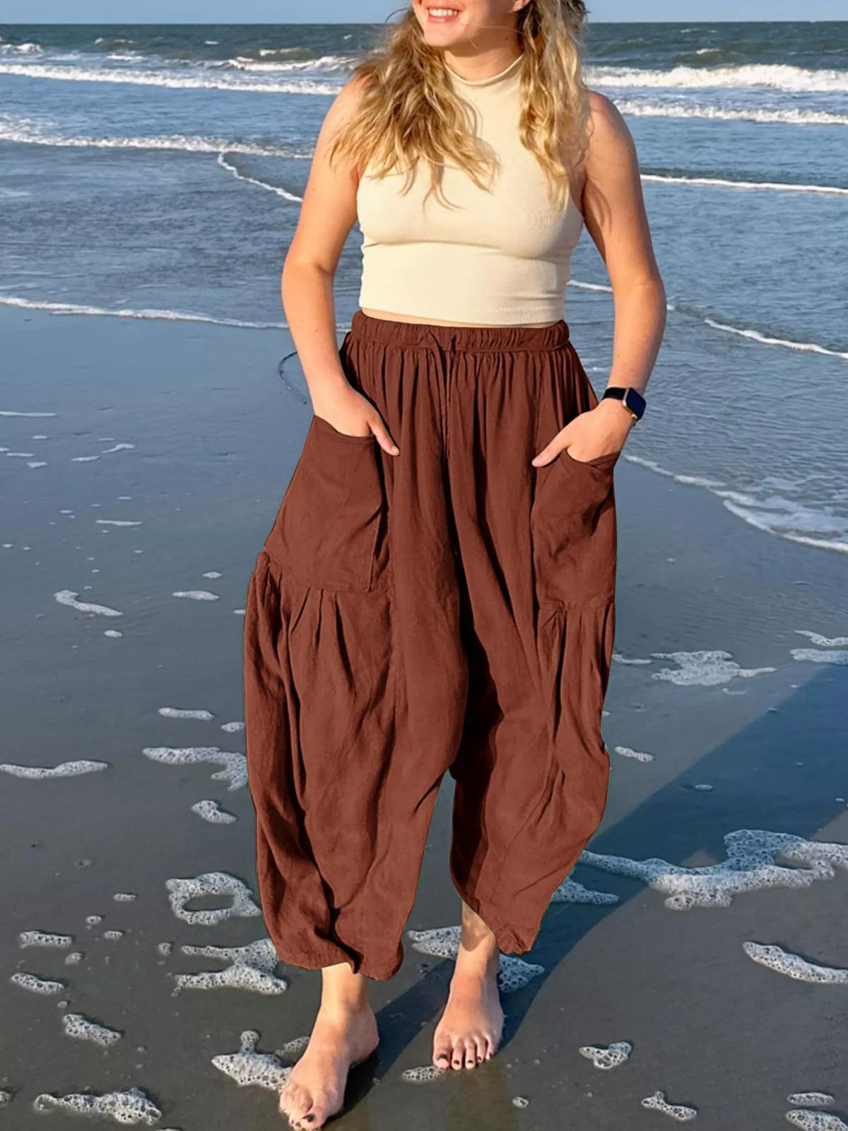 Women's  Loose Casual Cotton Linen Trousers  Pants