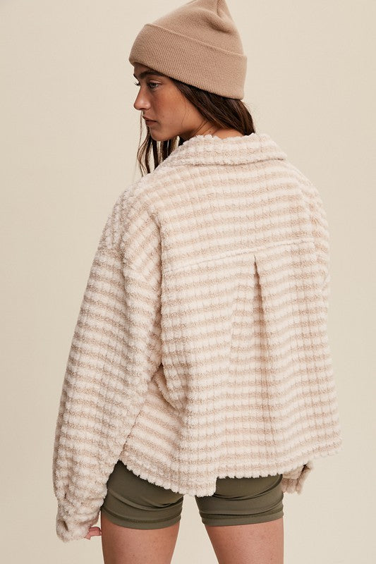 Getting Closer Shacket in Cream