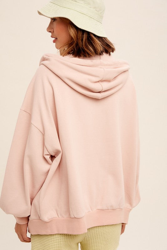 Taking Off Jacket in Blush