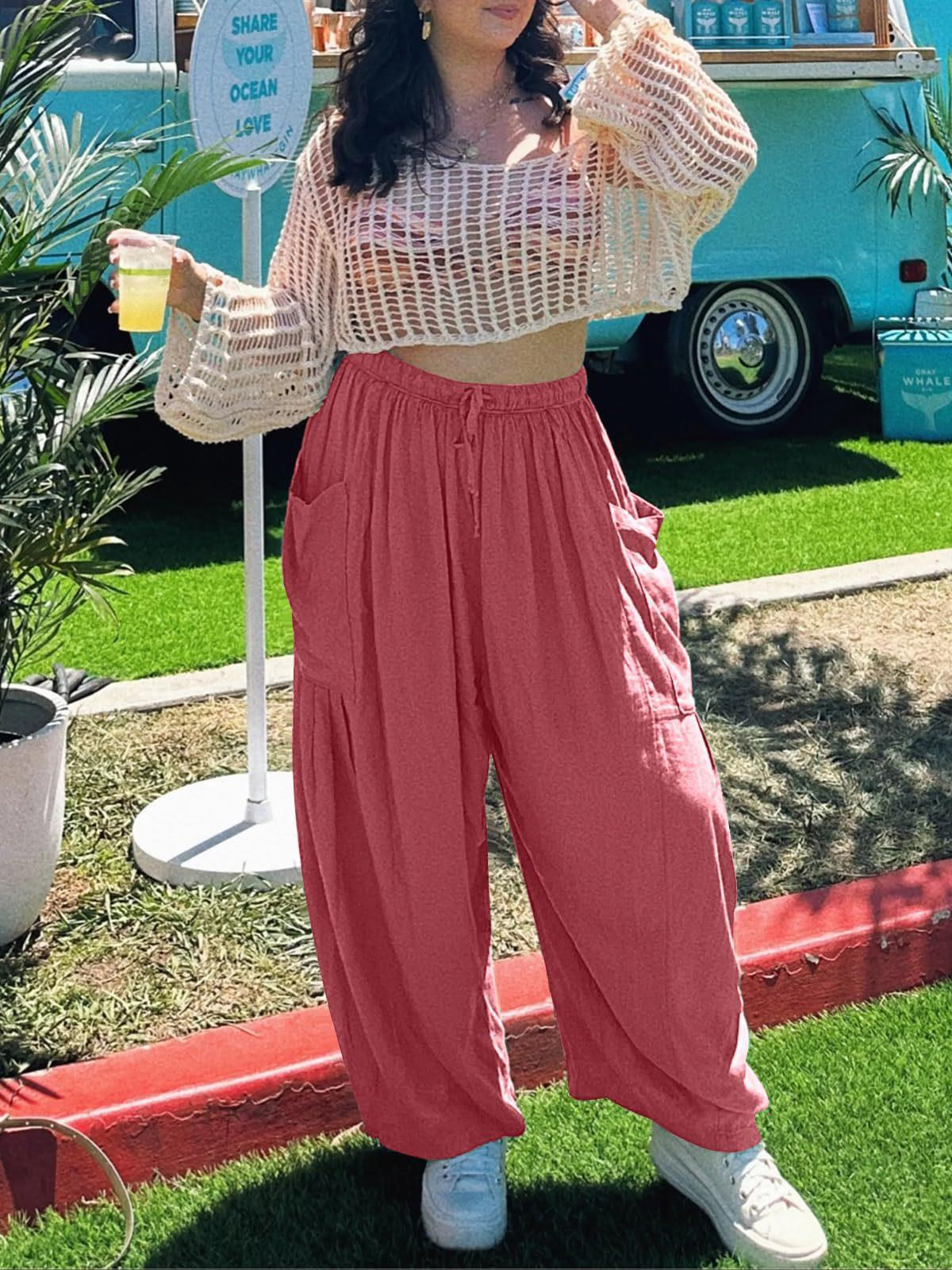 Women's  Loose Casual Cotton Linen Trousers  Pants