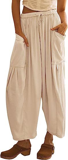 Women's  Loose Casual Cotton Linen Trousers  Pants