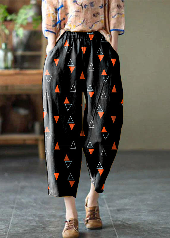 Natural Yellow Elastic Waist Summer Linen Harem Pants